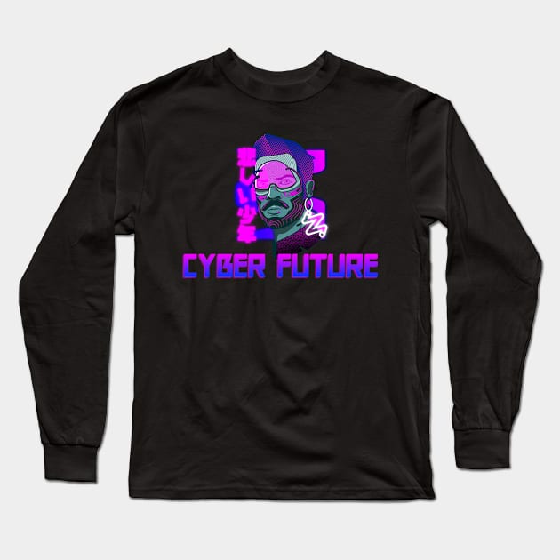 Cyberpunk Future Is Here 2020 2077 Long Sleeve T-Shirt by Here Comes Art